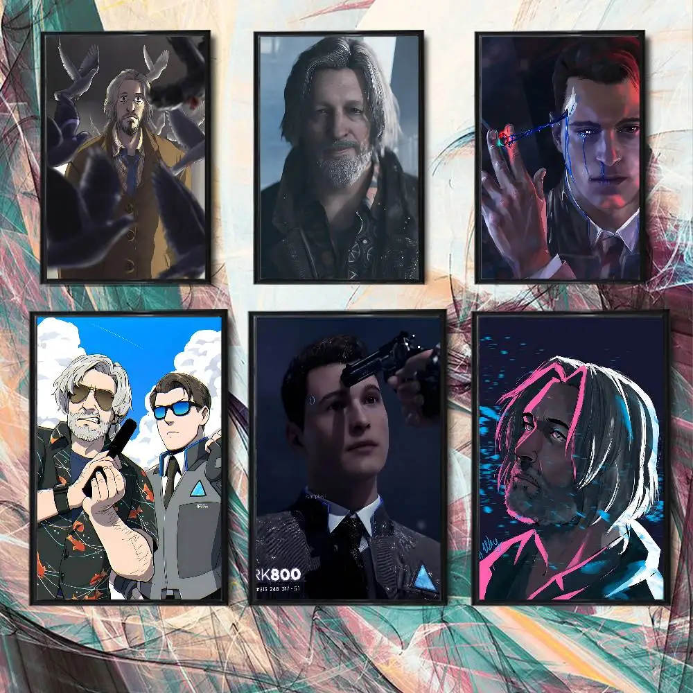DBH game Hank Anderson Detroit Wall Art Anime Canvas Painting Poster For Living Room Decoration Picture Home Decor