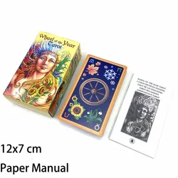 12x7 cm Wheel Of The Year Tarot Card Games Paper Manual