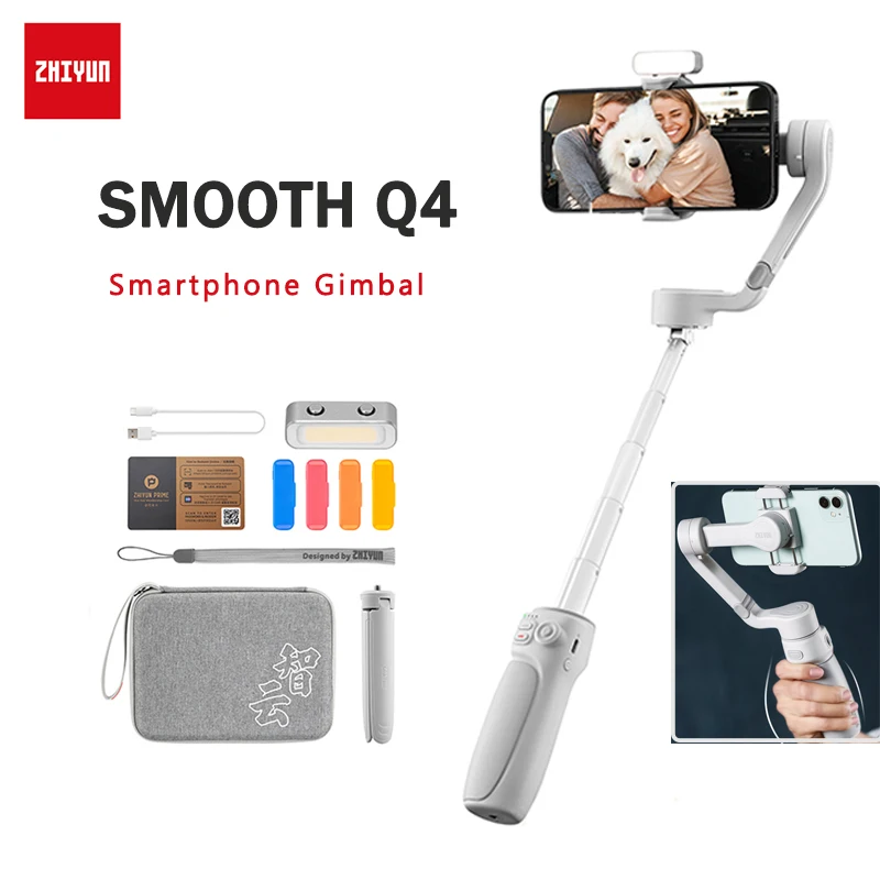 ZHIYUN Smooth Q4 Smartphone Gimbal 3-Axis Portable Phone Stabilizer for iPhone 14 pro max/Xiaomi/Huawei/Samsung