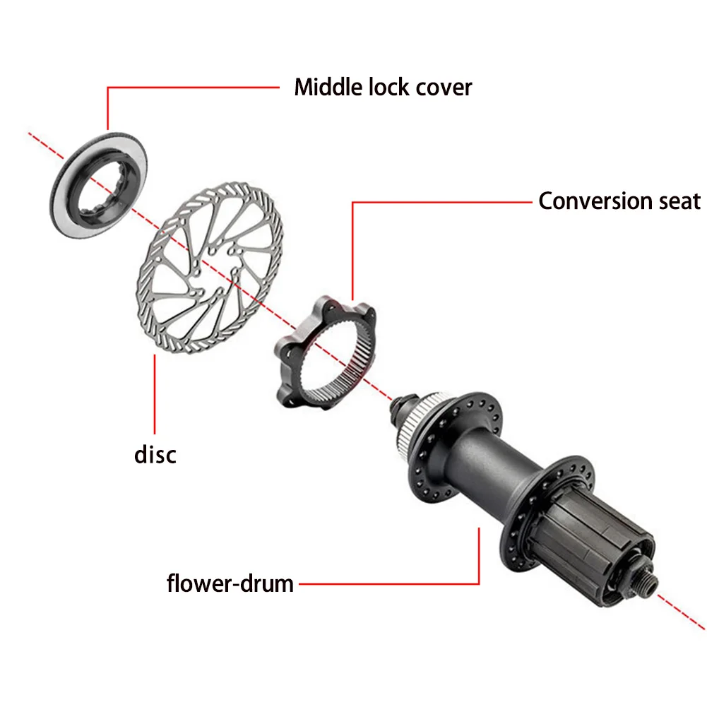 Center Lock Conversion Seat Effective Disc Brake Adapter Transform Centerlock Hubs to 6 Bolt Rotors for MTB Bikes