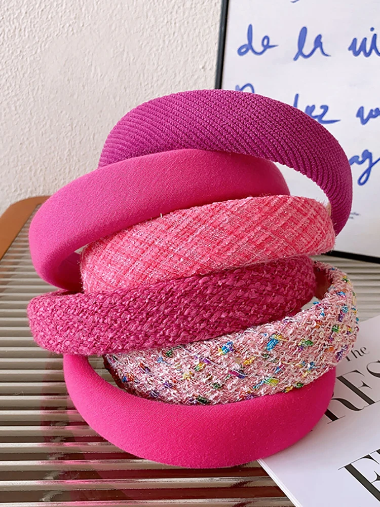 Premium Sense Of Tweed bandes de cheveux Version coréenne du petit Style parfumé éponge haut crâne haut bandeau de cheveux coiffures de mode