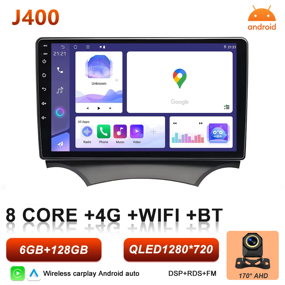 Android 16 Auto autoradio voor Ford Ka 2008 2009 2010 2011 2012 2013 2014 Carplay multimediaspeler stereo GPS head unit DSP BT