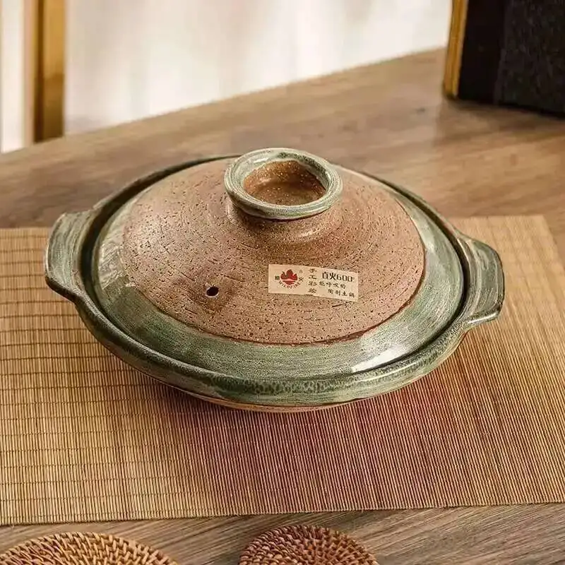 Cazuela de arcilla japonesa, olla para estofado, cazuela de Gas doméstica, olla para sopa, olla poco profunda de fuego abierto, sartén de cocina de arroz de cerámica para estufa de Gas