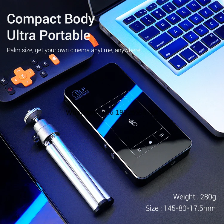 

High Speed HD Pocket Mini Projector Hot Sale Built-in Battery DLP LED Mini Touch Pad Smart Projector factory