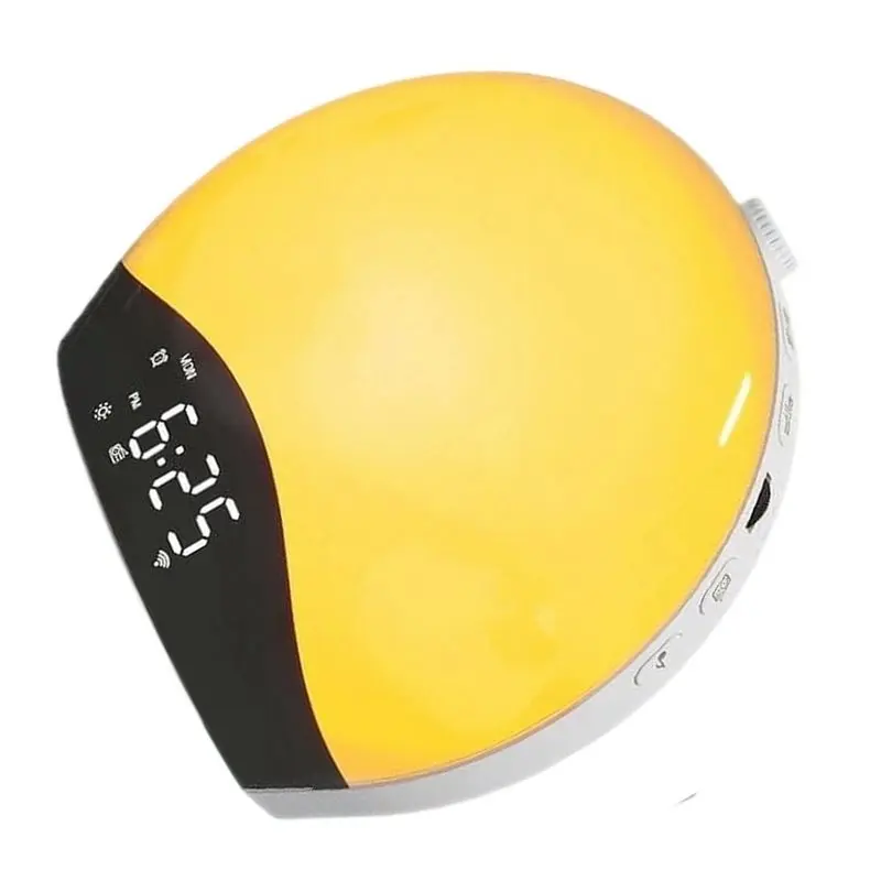 Wake Up Sunrise Alarm Clock Table Clock Dimmable With 3 Ring 8 Nightlight 26 Sound Sleep Timer Night Light EU Plug