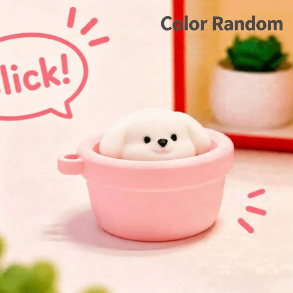 Finger Button Clicker Fidget Keychain Cartoon Animals Soft Slow Rebound Clicking Pressure Relief Funny Cute