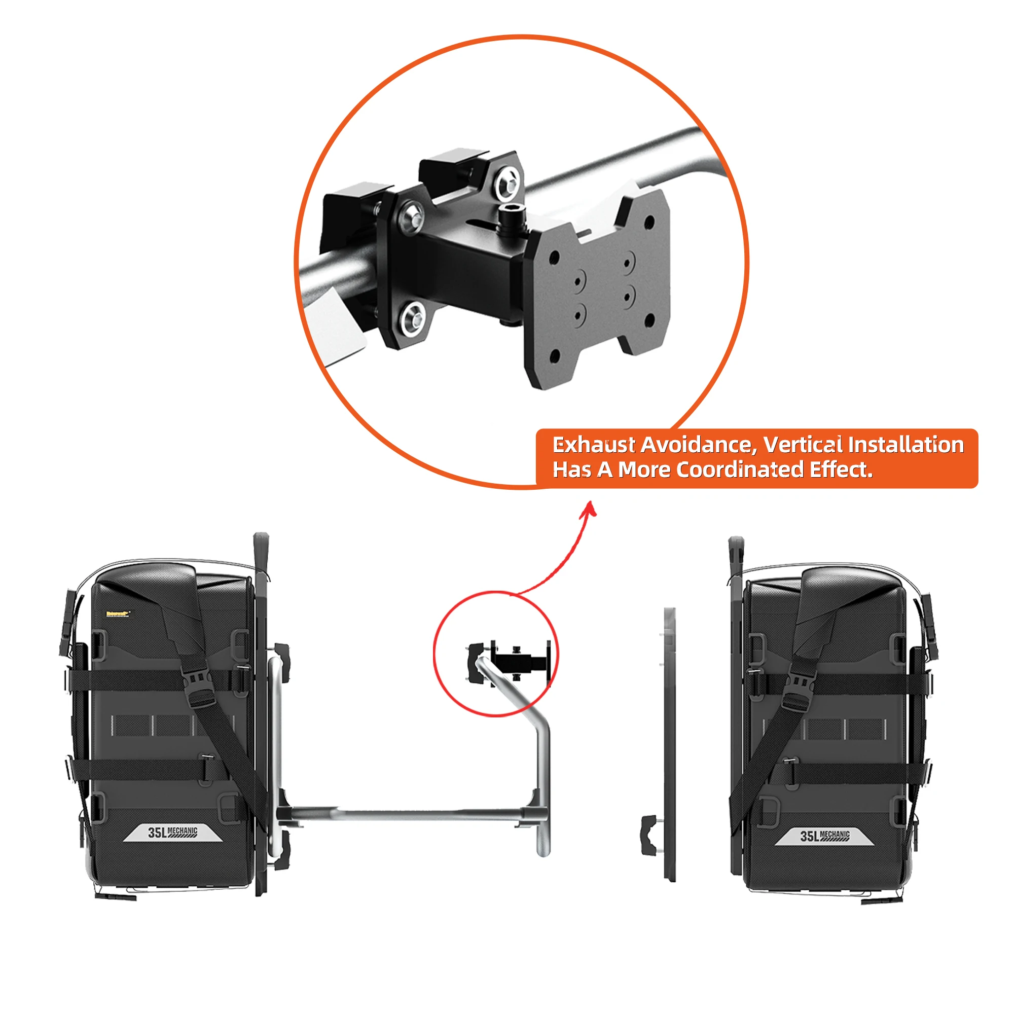 AliExpress Rhinowalk Side Rack Extender Special Fit MJX2004 Durable Metal Accessories Motorcycle Bag Extender