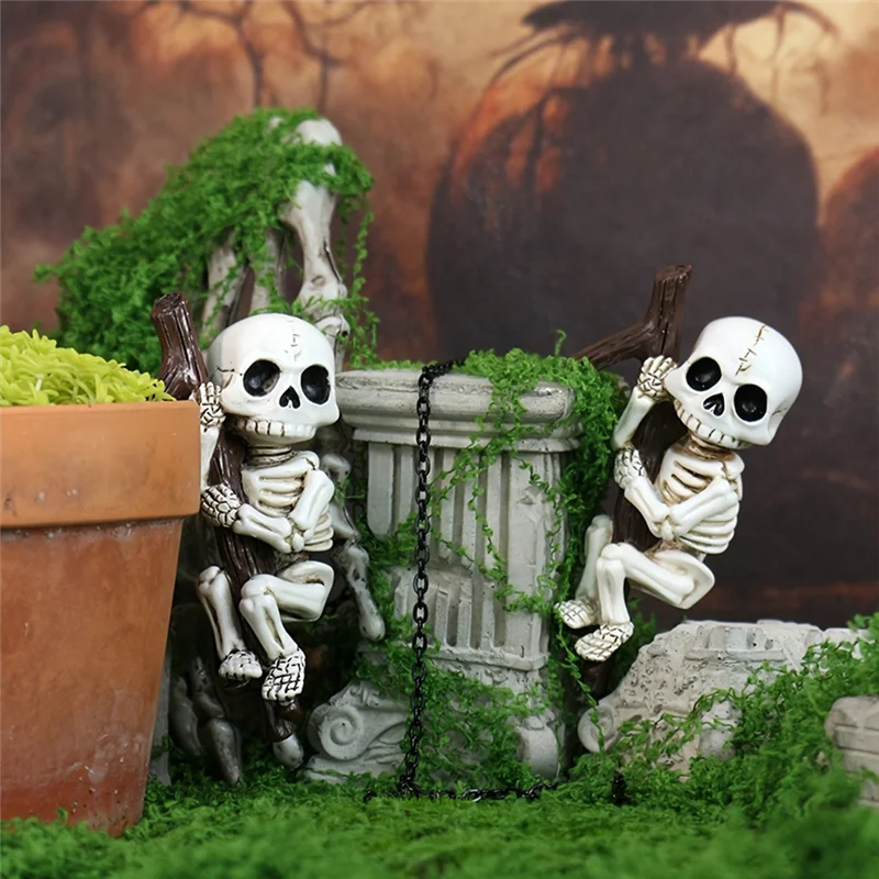 A88E-Halloween Garden Decor 2Pcs Skeleton Set-Unique For Porch, Lawn, Home Office& Year-Round Use-Gift