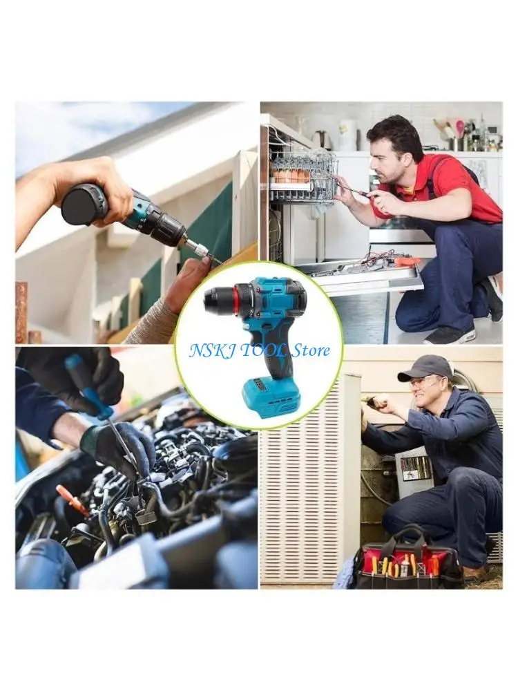 

L8RC Electric Power Drill Handheld Drill Driver Tool Power Drill Cordless Drill 20V Variable Speed Brushless Driver Drill