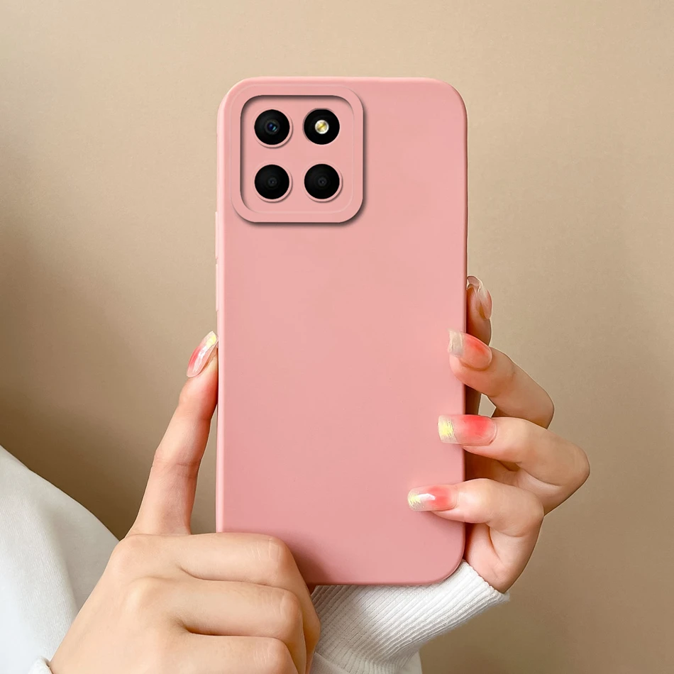 Soild Colour Case For Honor X8 X8A X8B X7 X7A X6 X6A XAS X5 Phone Cases Original Soft Liquid Silicone Shockproof Back Cover Capa