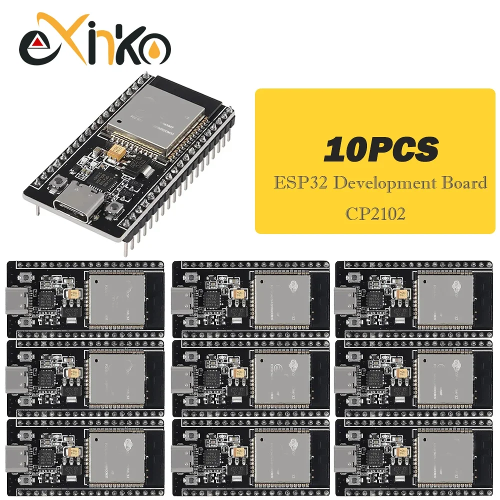 1-10PCS ESP32 Development Board Type-C CP2102 WIFI Bluetooth Module Dual Core Wireless Module ESP-WROOM-32 Expansion Board 38pin