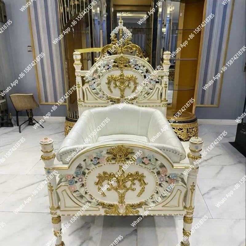 European style with cradle high-end solid wood small size palace prince prince princess children's bed master bedroom
