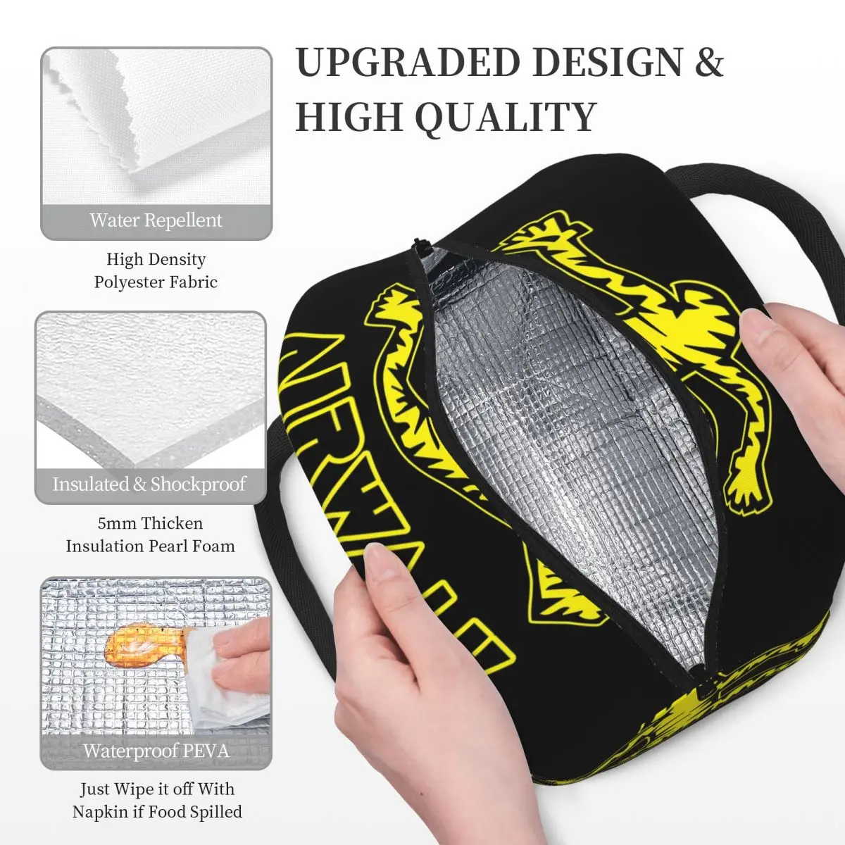 الوشم المدرسة القديمة Airwalk معزول حقيبة الغداء للنساء مكتب برودة صندوق طعام حراري حمل صناديق الغداء مانعة للتسرب الحاويات