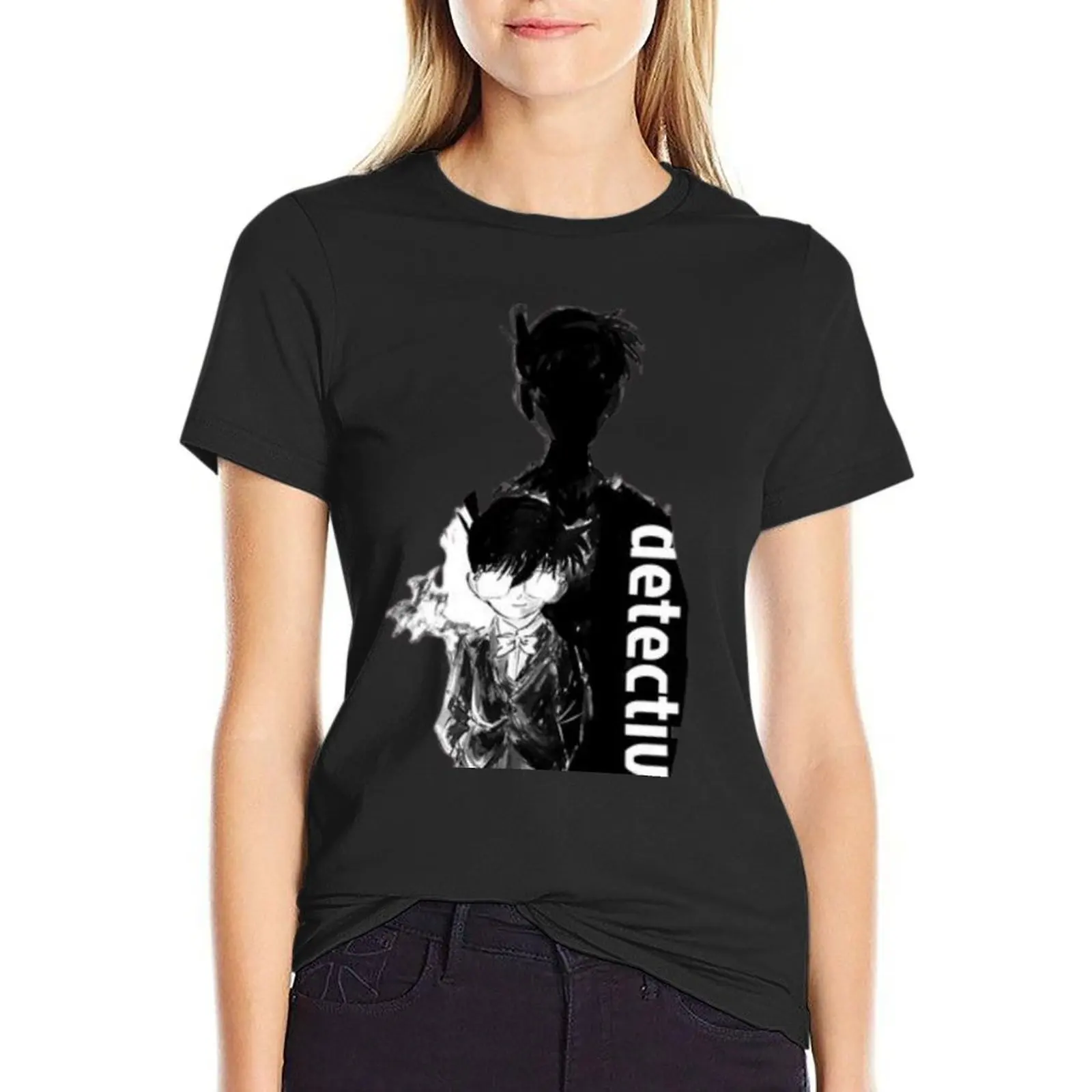 

DETECTIVE CONAN T-Shirt animal prinfor summer top anime clothes sweat Women's t-shirt