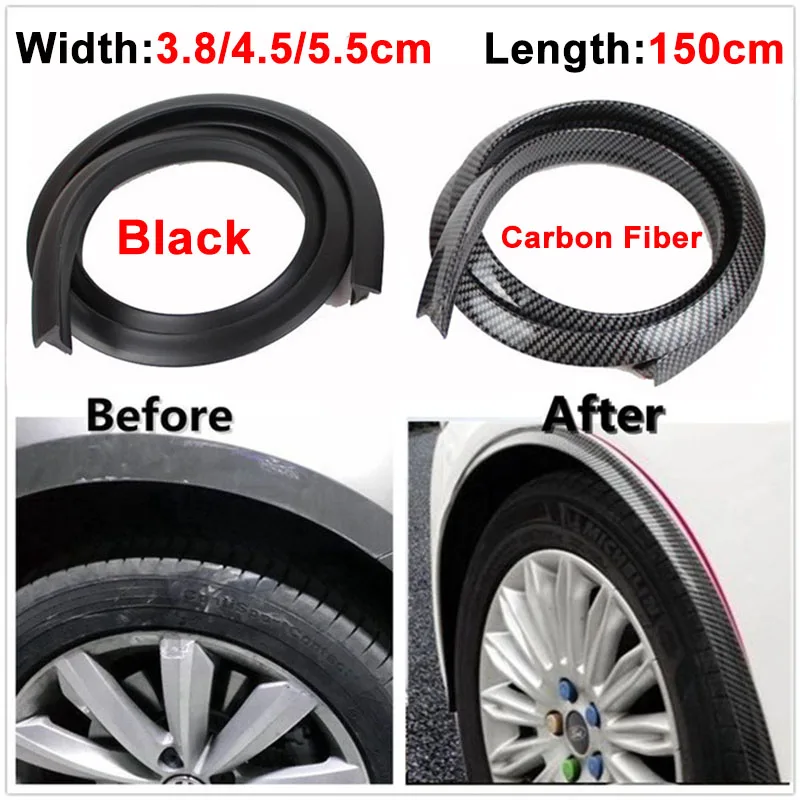 

Universal Rubber Fender Car Wheel Eyebrow Trim Strip Fender Anti-collision Protector Strip Decoration (Width:3.8cm/4.5cm/5.5cm)