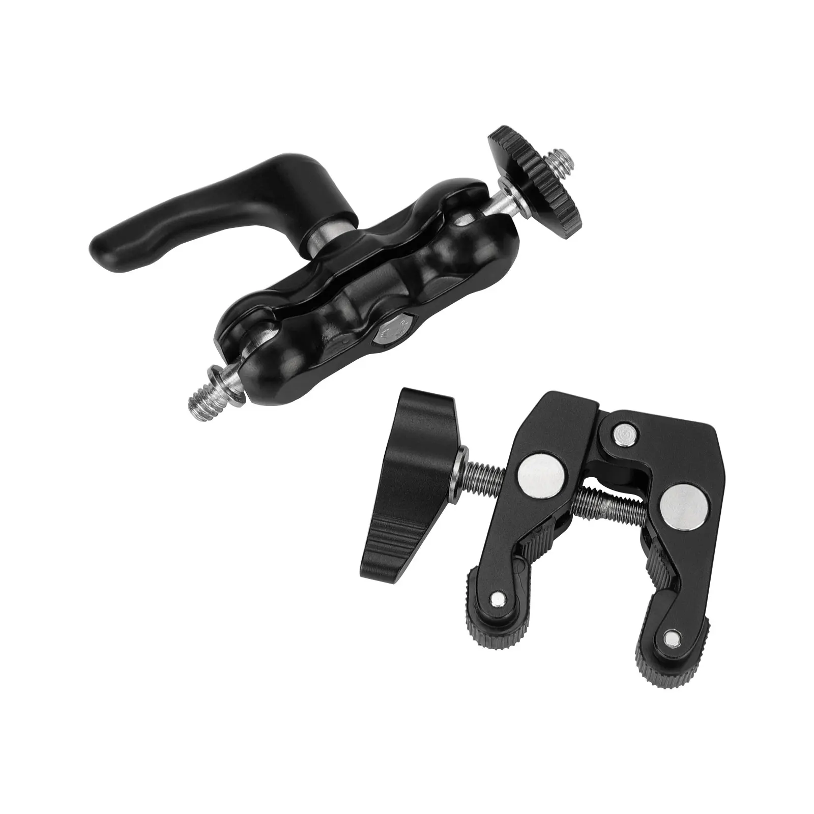 Kayulin Double 1/4" Ball Head Support Holders With + Super Crab Gripper Clamp Universal Use For DSLR Camera Flashlight / Monitor