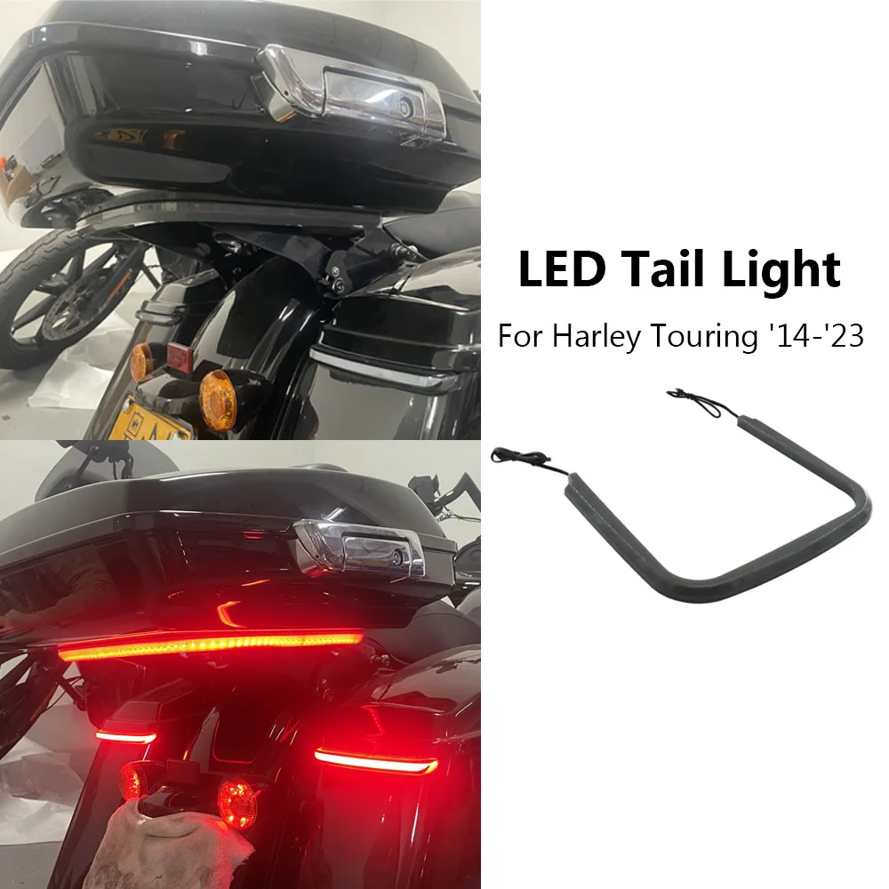 For Harley Tour-Pak Ultra Limited Road Glide Ultra CVO New Motorcycle Light Smoke LED Tail Light Turn Signal Lamp 2014 2023