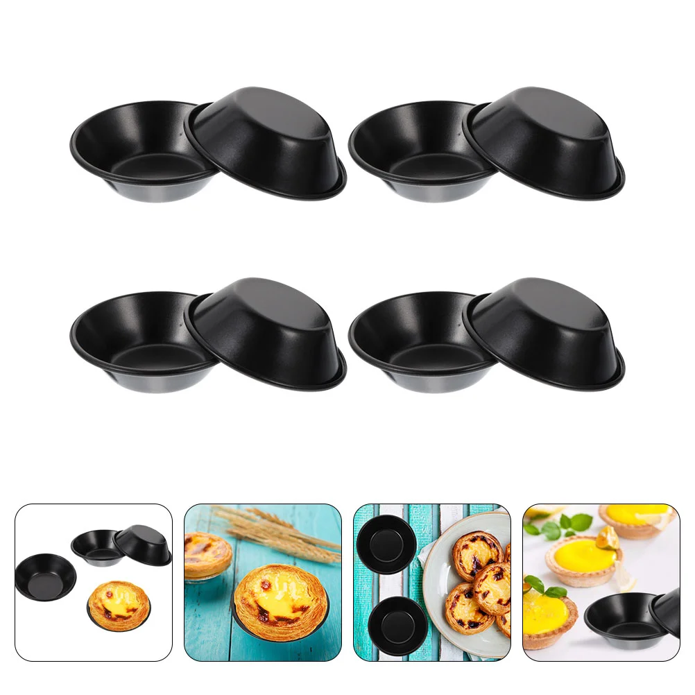 

8 Pcs Paper Cup Egg Tart Mold Baking Dish Nesting Carbon Steel Pie Tins Decorative Molds