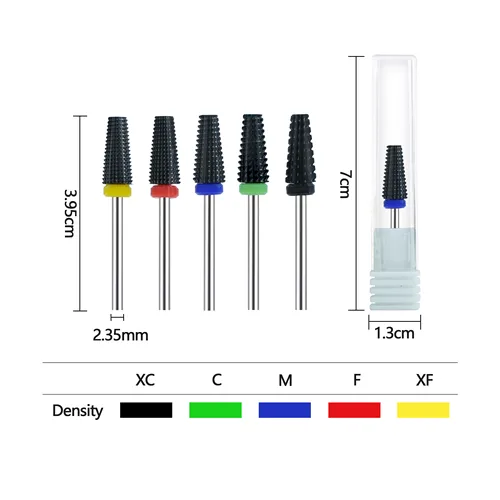 Juego de brocas para uñas de carburo de tungsteno 5 en 1, removedor de uñas de Gel, fresa, herramientas de manicura para uso profesional