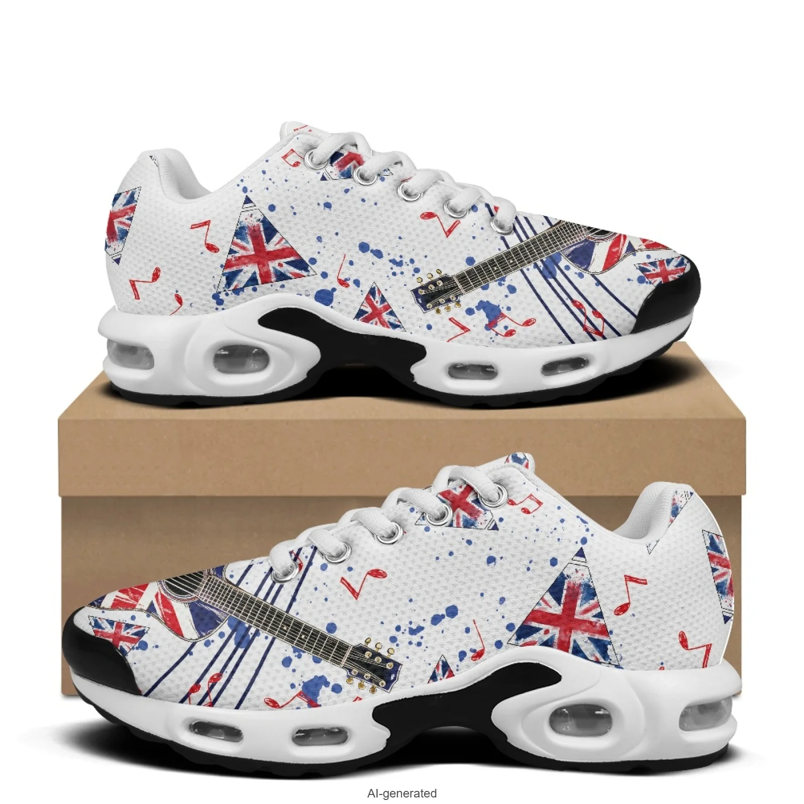 

XIXIRIMIDO British flag Air-Cushioned Sneakers Women's Running Shoes Men's Commuter Shoe Lightweight Breathable Soft Comfortable