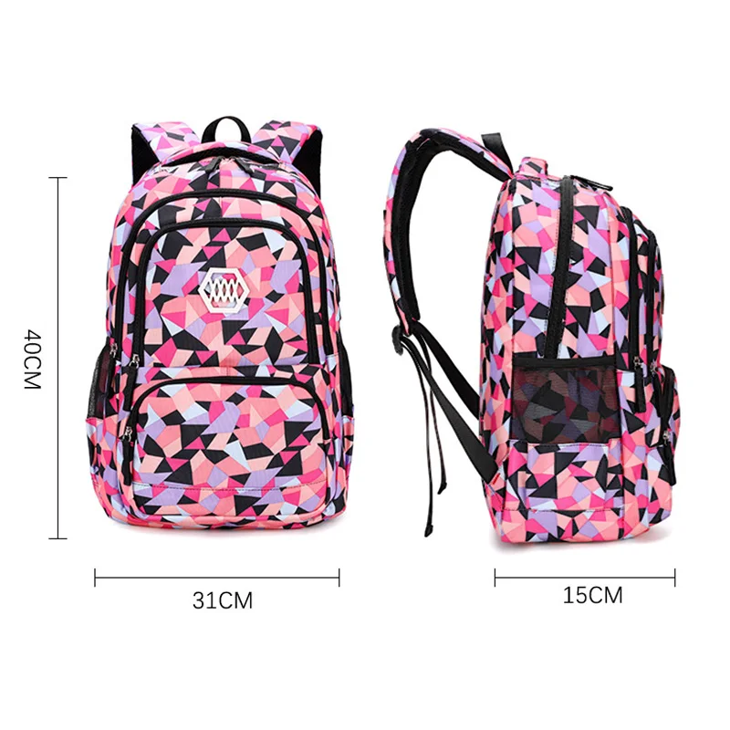 Primary Girl School Backpacks Set 3Pcs Middle Student Schoolbag Lunchbox Coin Bag Large Capacity Combination Children School Bag