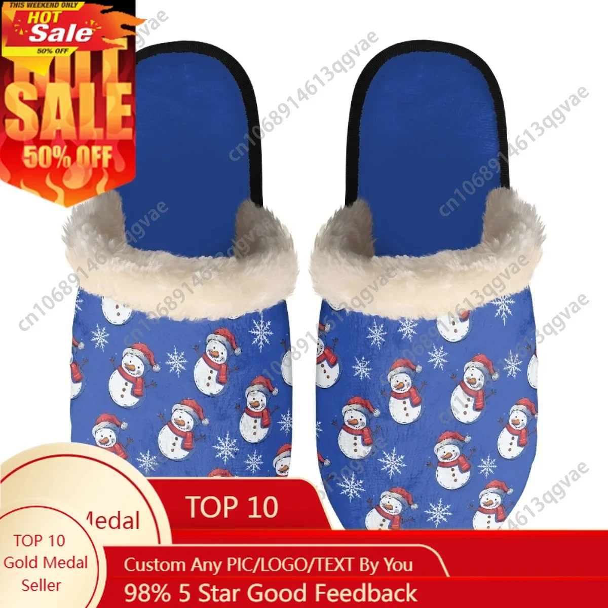 

Christmas Themed Design Slippers Mens Womens Home Cotton Plush Bedroom Casual Keep Warm Customized Thermal Lightweight Slipper