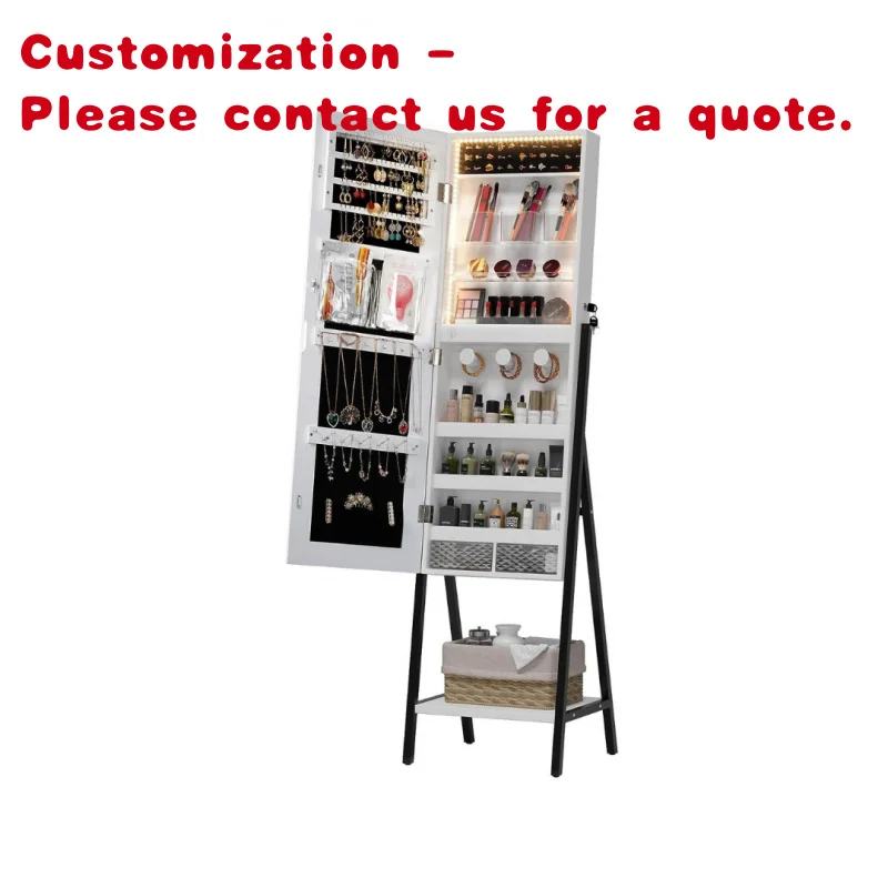

На заказ. Зеркальный шкаф полной длины, многофункциональный вращающийся шкаф для хранения ювелирных изделий для спальни, гостиной