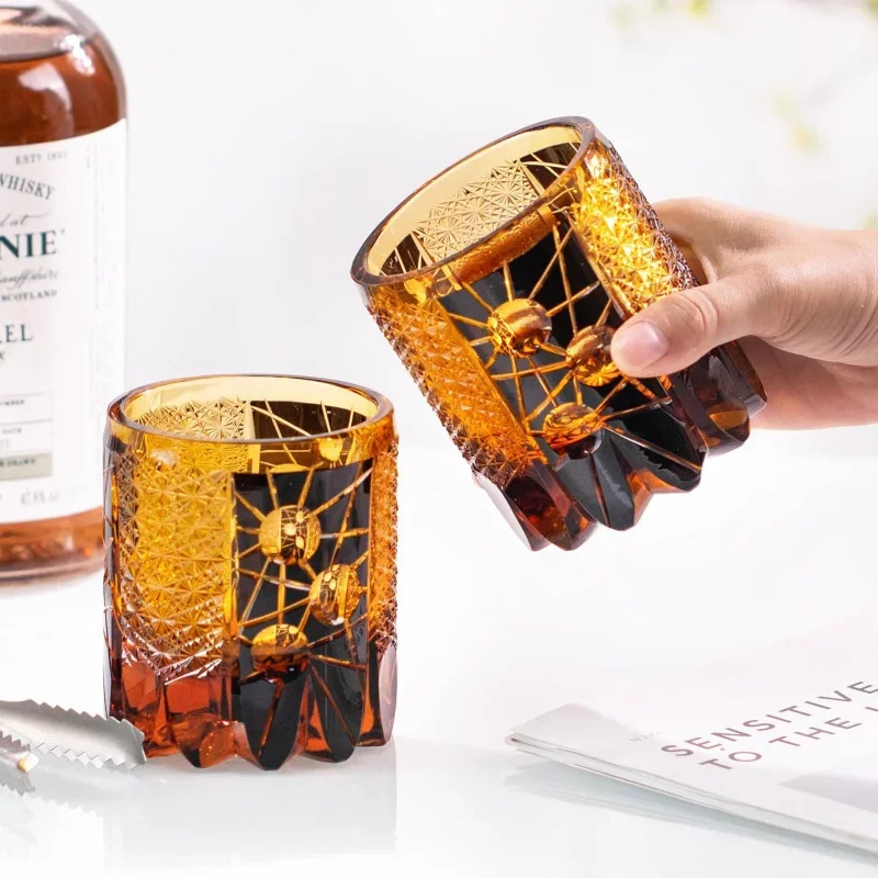 Amber Planet Crystal Glass Luxurious Cold Drink Cup For Whiskey Whisky XO Chivas Brandy Whiskey Vodka Shochu, Etc Dropshipping