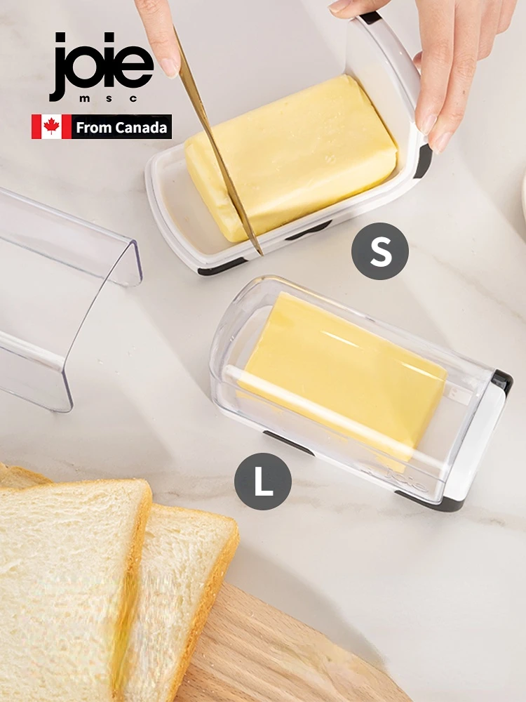 طبق زبدة جوي مو مو مع غطاء حاوية زبدة صندوق تخزين الزبدة للثلاجة صندوق تخزين الجبن أدوات المائدة