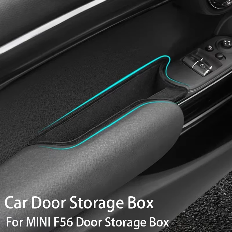Für Mini Cooper F56 Auto Tür Armlehne Lagerung Box Stick Shell Beflockung ABS Telefon Brieftasche Lagerung Slot Auto Dekoration Zubehör