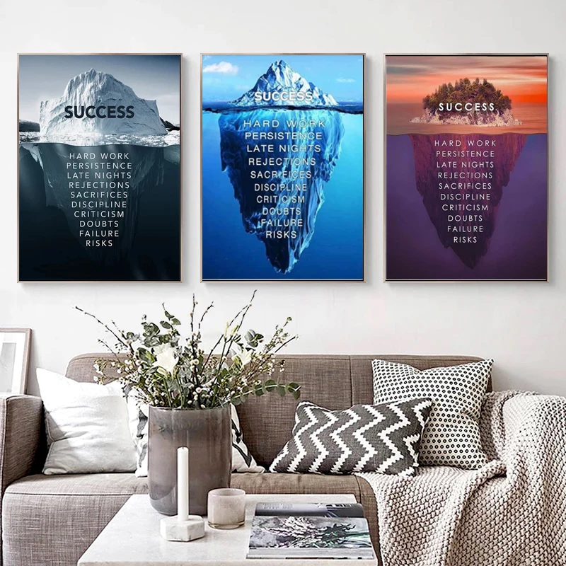 المشارك المشهد الشمال طباعة صورة تحفيزية حائط لوح رسم الفن إقتباس جبل جليد من النجاح ملهمة الحديثة #3
