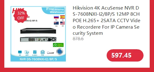Hikvision IP Camera 8MP DS-2CD2386G2-ISU/SL AcuSense 4K POE Built-in Microphone Speaker Surveillance Video Outdoor