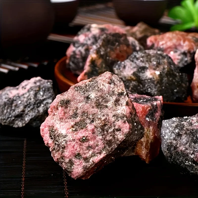 50g/120g/200g Rhodonite Raw Stones, Natural Rocks For Rolling And DIY Raw Stones And Crystals,
