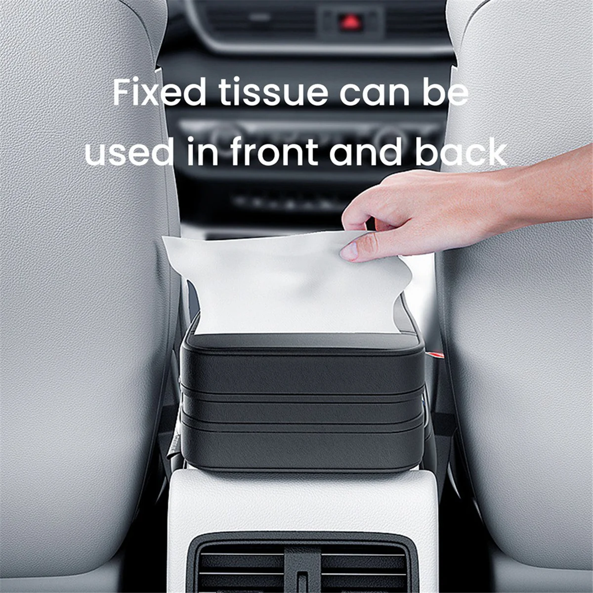 Car Armrest Box Height Pad Universal Central Elbow Rest Support Leather Auto Armrest Cover with Tissue Holder