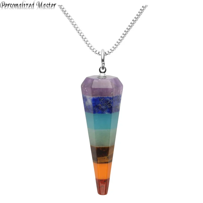 

Personalized Master 6 Facet Reiki Healing Crystal Stone Pointed Pendant Chakra Natural Gemstone Energy Pendant Necklace Jewelry