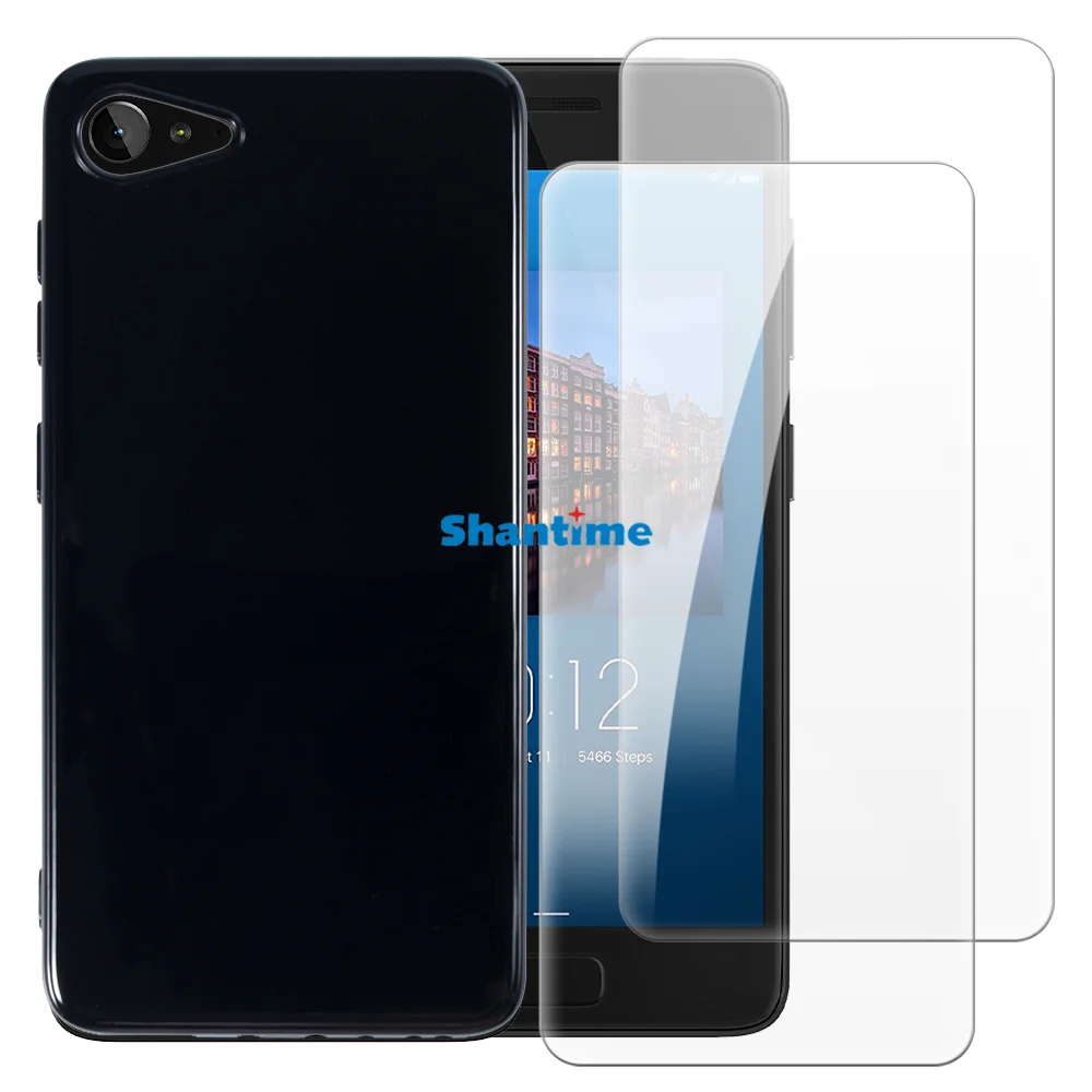 Soft Case + 2 Pack Tempered Glass Screen Protectors for Lenovo ZUK Z2, Z2 Plus Full-Body Protection