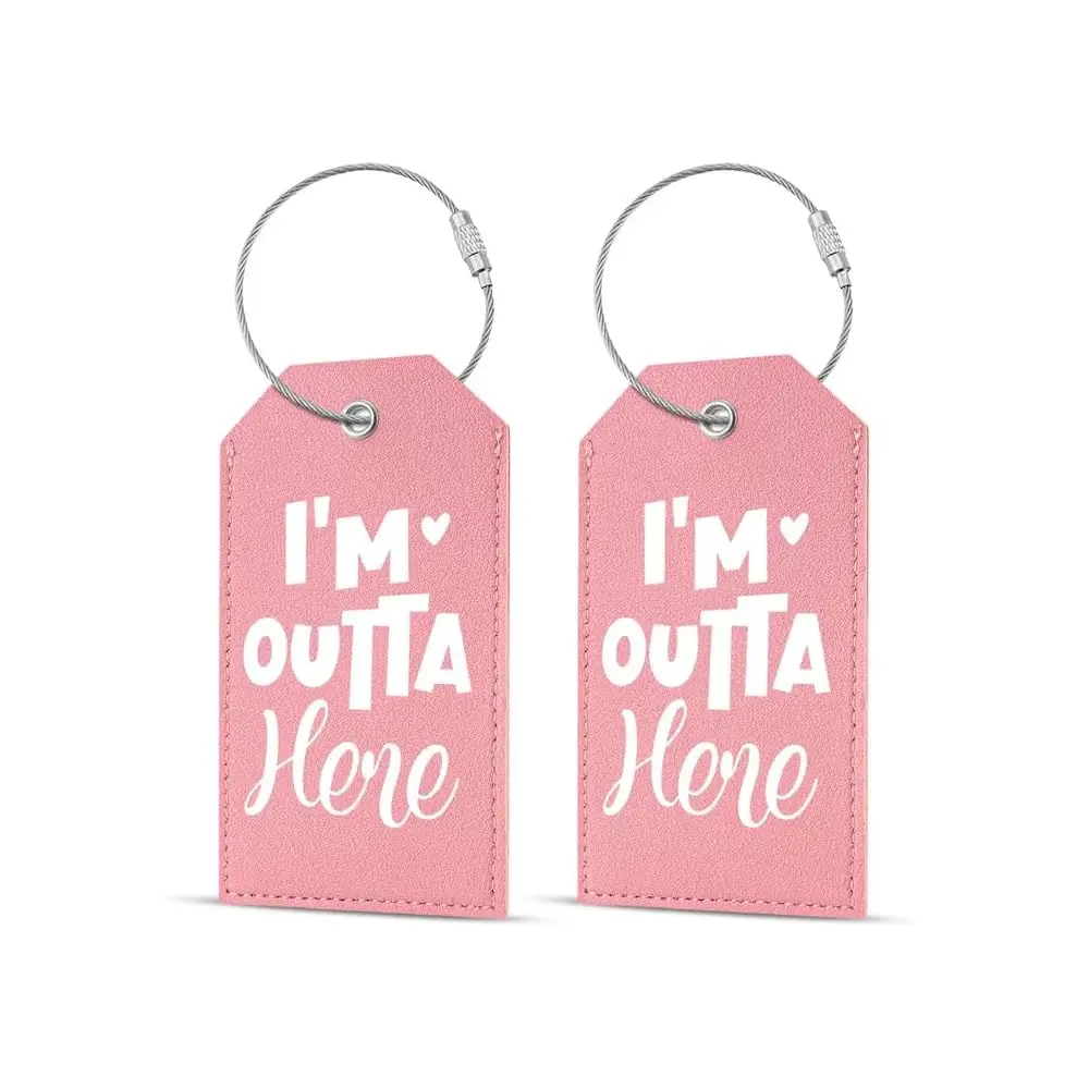 

2 Pcs Luggage Tags for Suitcases Trendy Travel Gifts Cute Pink Baggage Tag for Women Cruise Backpack Bag Tags for Luggage Acc