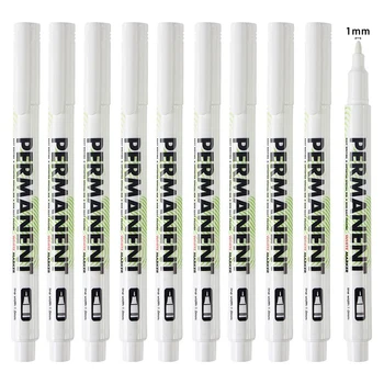 10pcs/Set White Marker Pen Graffiti Pens Waterproof Permanent Tire Painting Notebook Tyre Tread Oily Environmental Pen