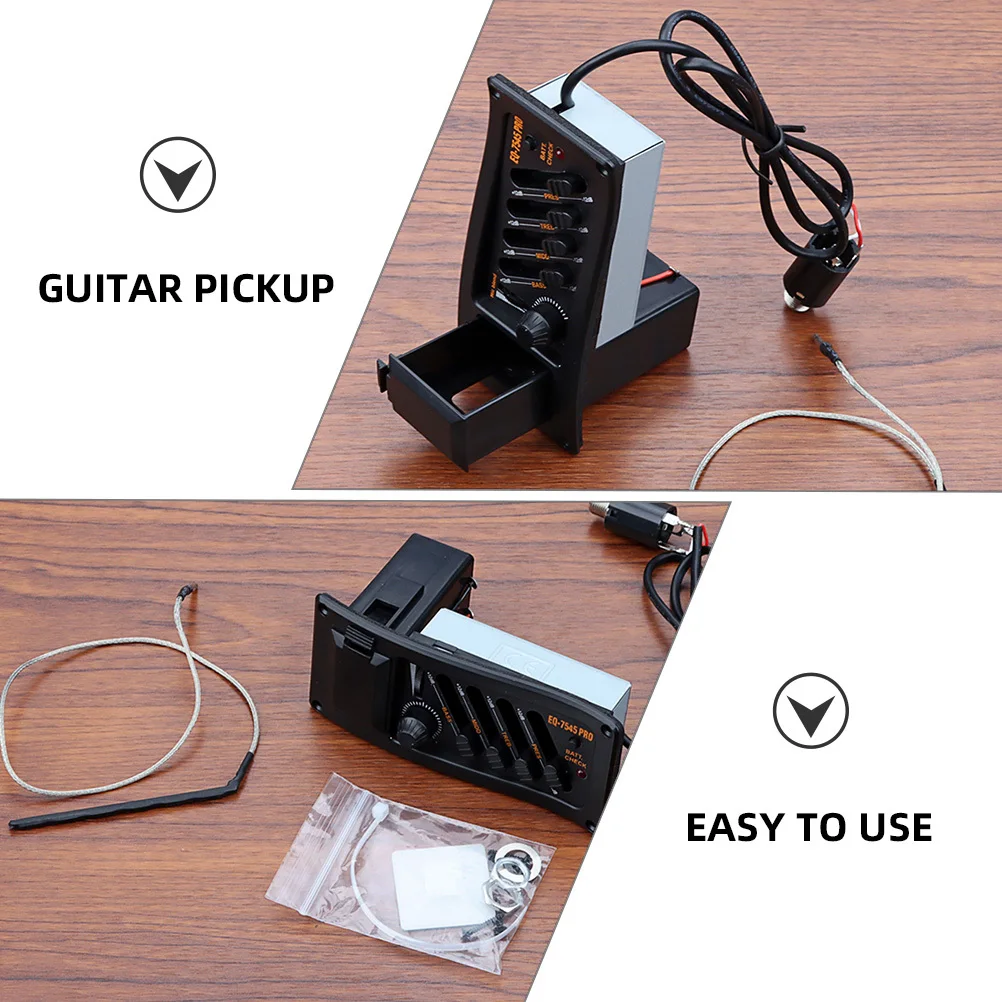 

1 Set Guitar Pickup Preamp System Acoustic Electric Violin Ukulele Sound Amplification Metal Pickup Replacement Part Instrument