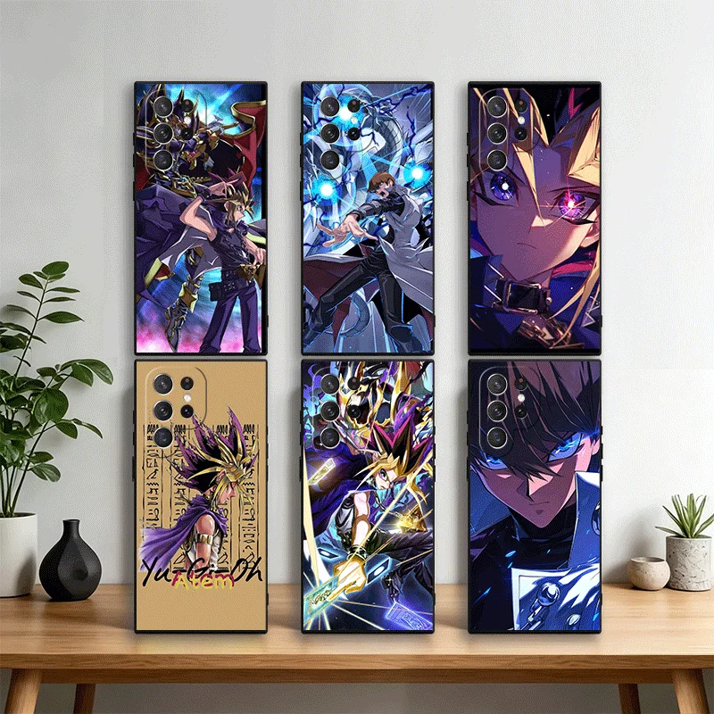 Yu-Gi-Ohs Anime Phone Case Cover for Samsung Galaxy S22 S23 Plus S24 FE S25 Edge S26 Ultra S20 S21 + Black Soft Shell