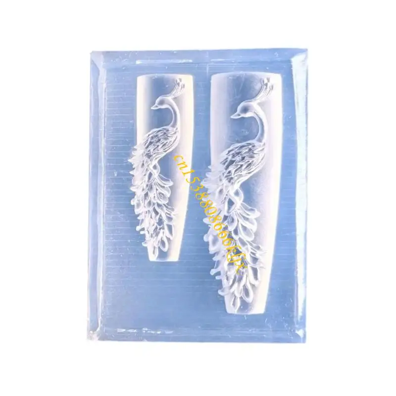 قالب ختم أظافر ثلاثي الأبعاد مفصل من Peacockbird مادة سيليكون ممتازة لصالون تجميل الأظافر والمشاريع الحرفية 066C