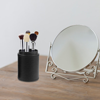 Pu Makeup Brush Holder Cup Organizer For Desk Pen Pencil Storage Container Desktop Craft Art Supply Storage