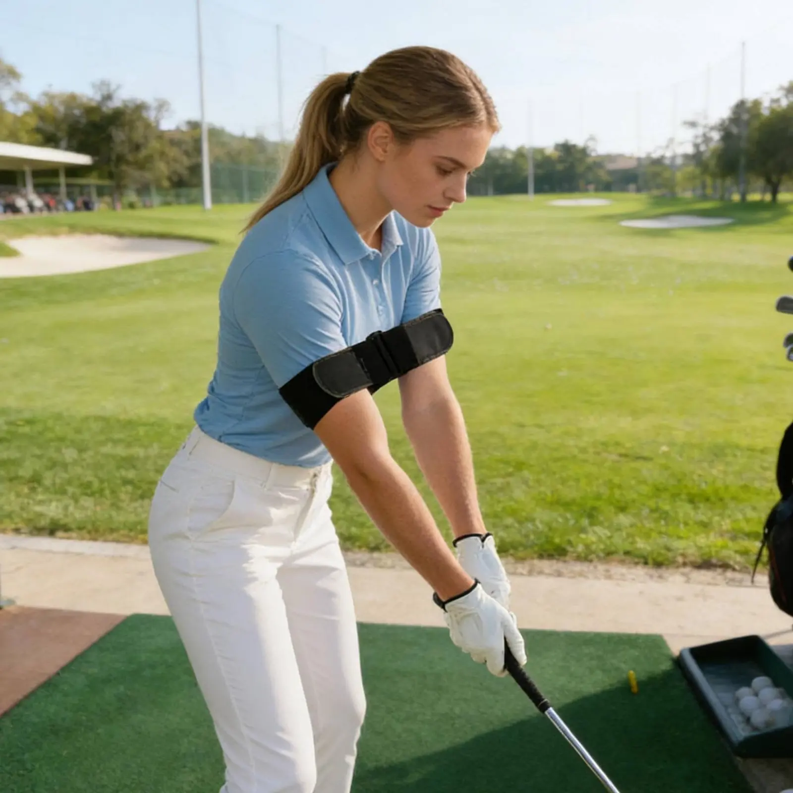 Golf Swing Arm Band Muscle Memory Wrist and Arm Swing Coach for Golfers, Practice Range view 2