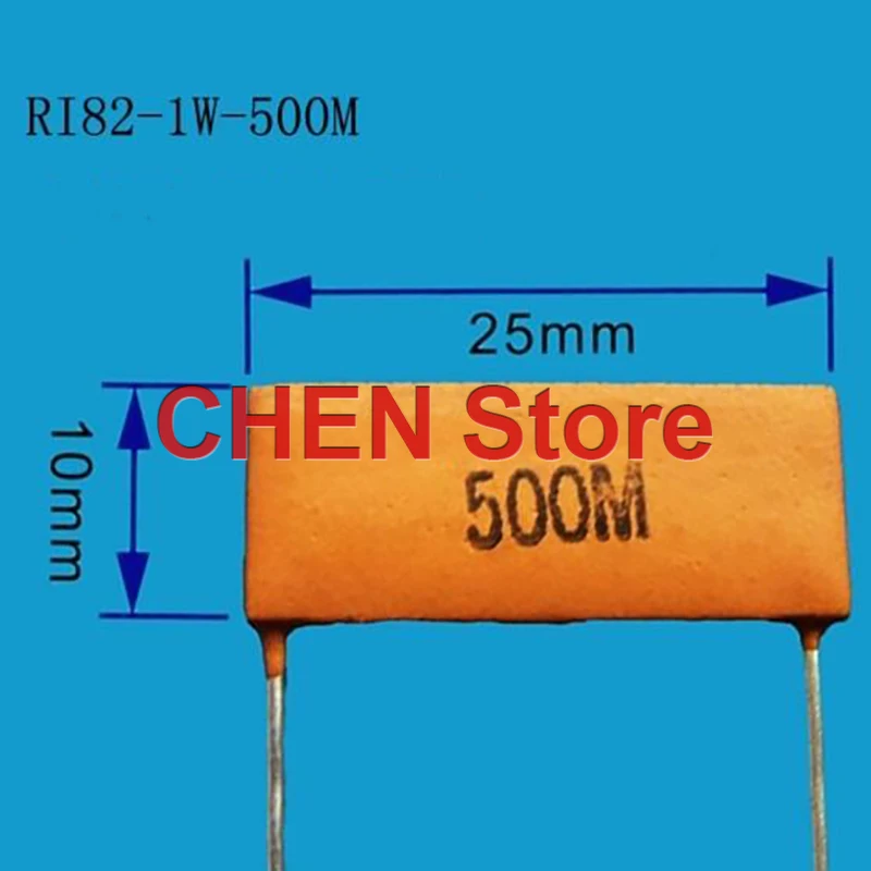 

6PCS glass glaze resistor RI82 1W 500M withstand voltage 20KV chip resistor high voltage resistor