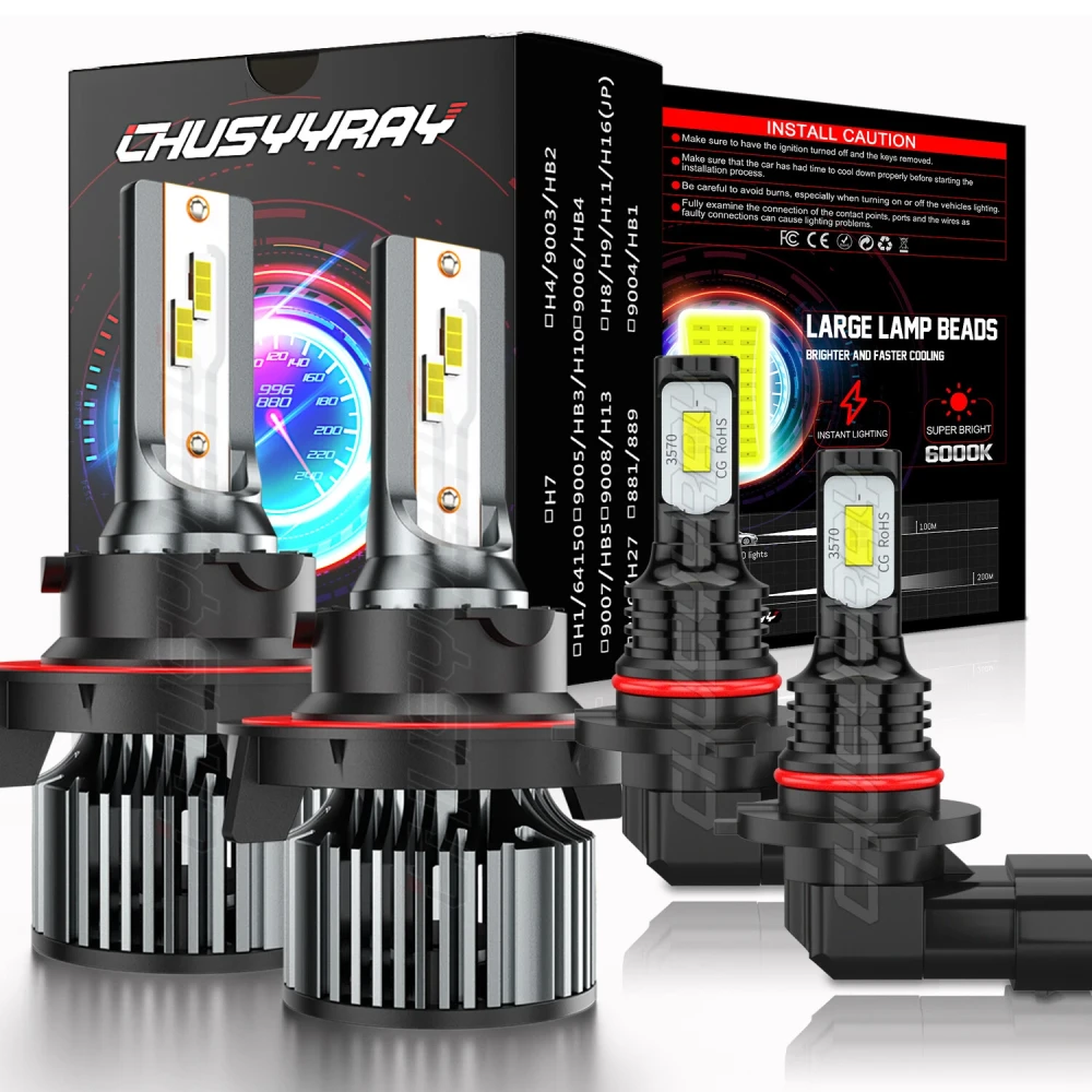 

For Hummer H3 2006-2010 4x Canbus 9008 9145 LED Headlight High/Low Beam+Fog Light Bulbs Combo 12V 6000K 100000LM 1:1 Same Size