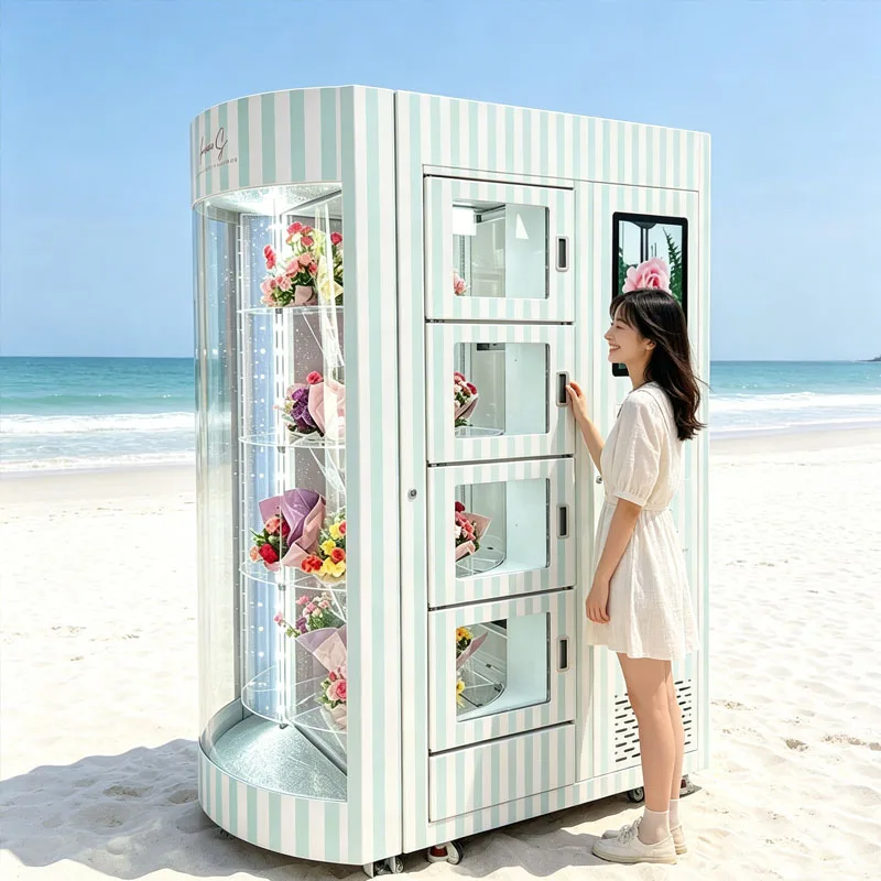 Smart Floral Vending Machine Automatic Bouquet Display Cabinet for Mall Airport Hotel Lobby Customization