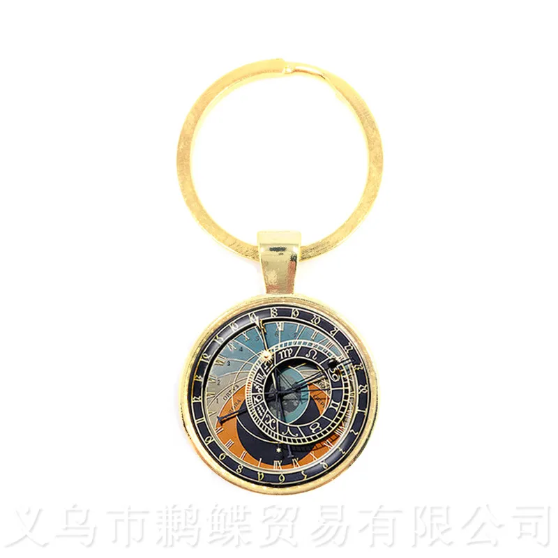 12 Zodiac Pisces Keychains Glass Cabochon Constellation Glass Dome Jewelry Keyring Birthday, Star Sign, Horoscope Gift