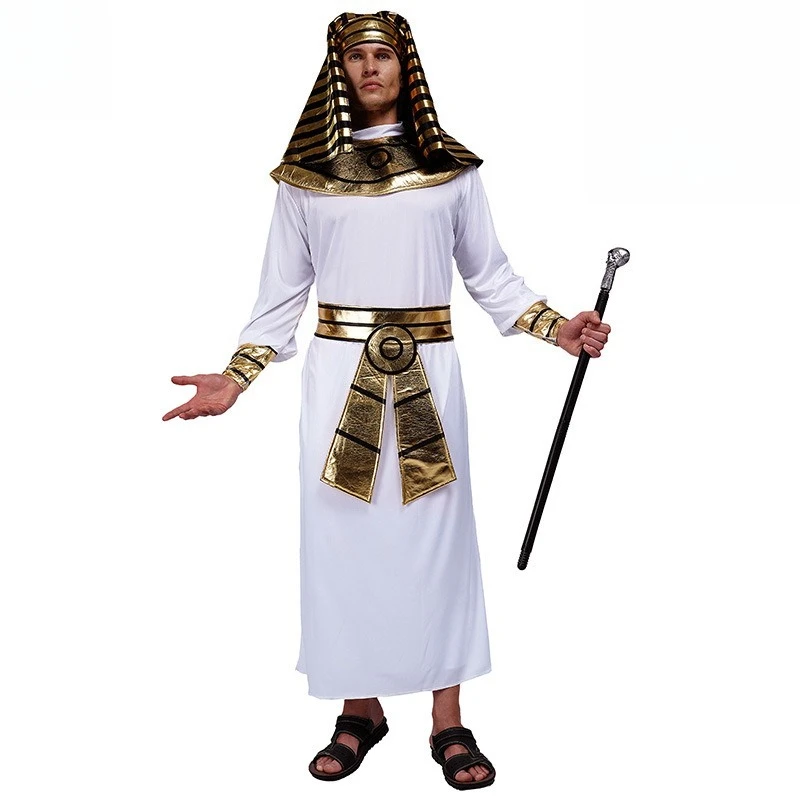 Halloween Adult Ancient Egyptian Male Pharaoh Costume Egyptian King Robe Large Male Pharaoh Role Play Costume