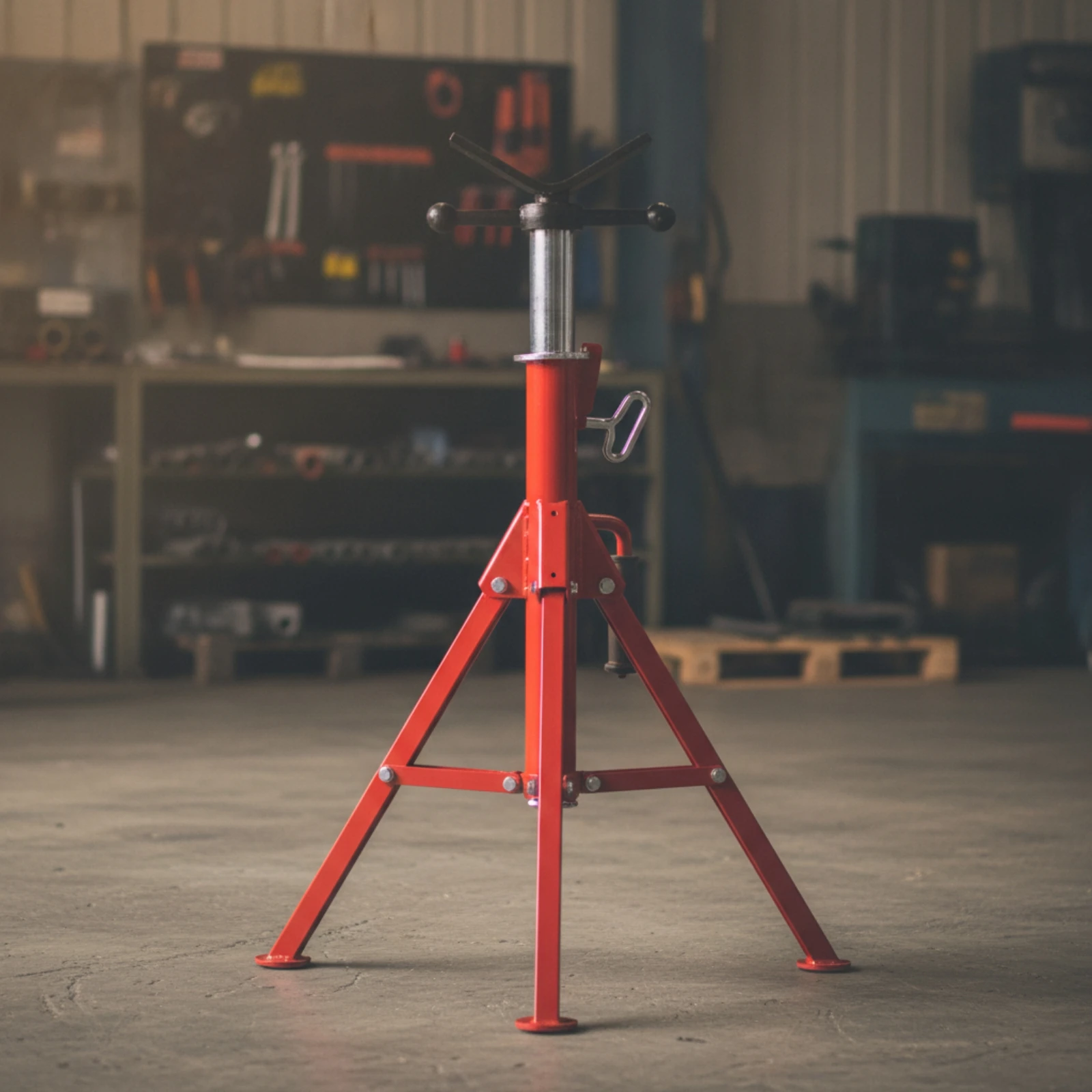 V-Head Pipe Stand Heavy-Duty Pipe Stand with V-Head Foldable Collapsible for Pipefitters, Jobsite, Workshop