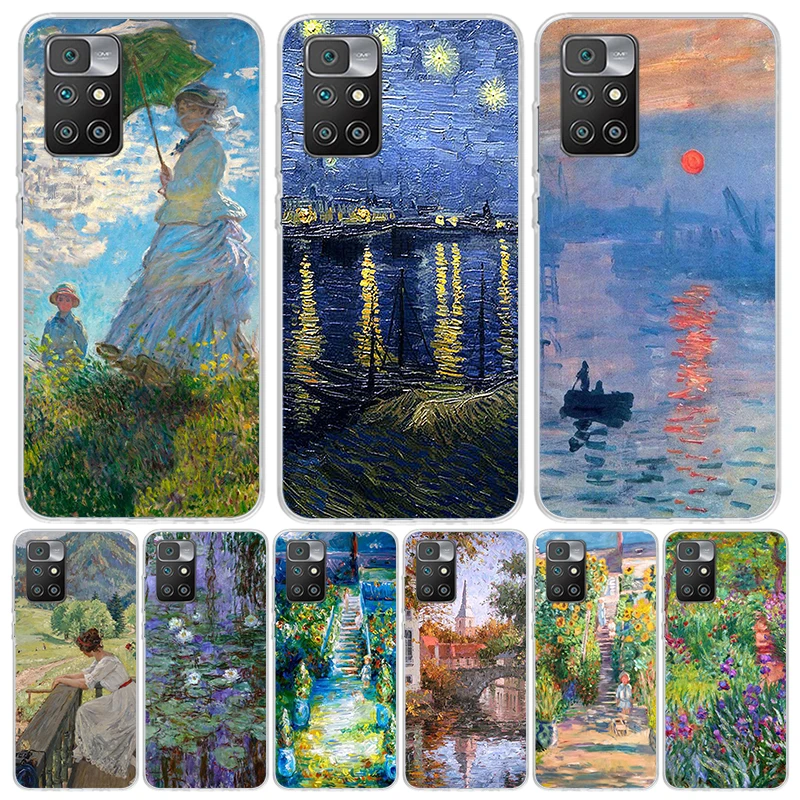 Claude Monet Garden Lotus Bridge Phone Case For Xiaomi 12C 12 10C 10 10A 9C 9 9A 9T 8A 8 7A 7 6A 6 Pro S2 K70 K60 K40 K20 Art Co